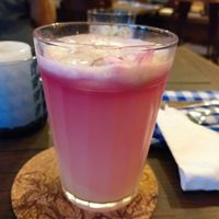 Pink lemonade juice at Glória Bistrô in Ouro Preto