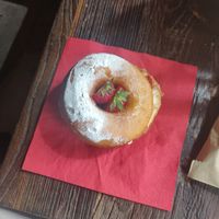 Vegan Victoria doughnut at Perk Cafe in Inverness