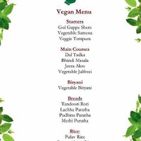 New vegan menu!!! at Popadom in Chatham