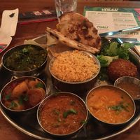 Thali with Saag curry  at Tamatanga in Birmingham
