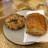 Oat cookie and pain au chocolat   at Maison Mulnati in Penticton