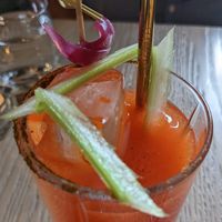 Cocktail pairing - vegan bloody bull at L'Orygine in Quebec