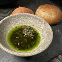 2nd course: pumpkin bread  at L'Orygine in Quebec