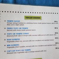 Vegan menu at Ketut in Abang