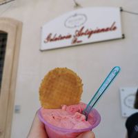 Strawberry and raspberry at Belfiore Gelato e Cioccolato in Siracusa