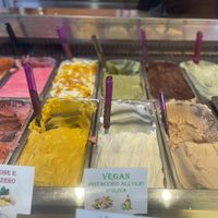 Vegan pistachio ice cream  at Belfiore Gelato e Cioccolato in Siracusa