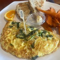 Vegan Greek Omelet at Revelations Cafe in Lutz