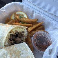 Vegan breakfast burrito  at Revelations Cafe in Lutz
