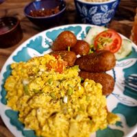 Scrambled tofu-egg platter at Cosmic - Poblacion in Makati