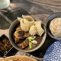 beanuguan with vegan bagnet and chili garlic rice  at Cosmic - Poblacion in Makati