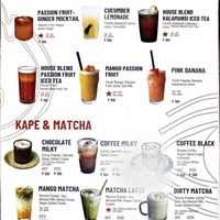 drinks menu at Cosmic - Poblacion in Makati