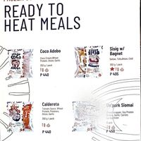 ready to heat meals menu at Cosmic - Poblacion in Makati