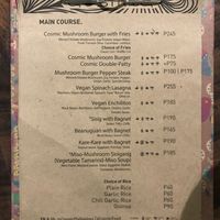 Menu page 3 at Cosmic - Poblacion in Makati