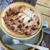 Delicious cappuccino oat milk   at Laundry Lounge in Sagres