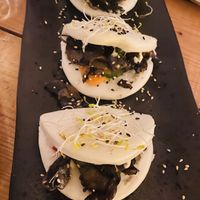 Vegan bao buns  at Laundry Lounge in Sagres