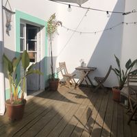 Outside seating  at Laundry Lounge in Sagres
