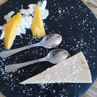 vegan coconut cake at Laundry Lounge in Sagres