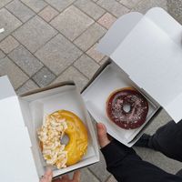 Mango coconut and Bumbleberry at SuzyQ Doughnuts - Hintonburg in Ottawa