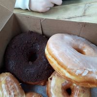 the chocolate dirt & vanilla sourdough at SuzyQ Doughnuts - Hintonburg in Ottawa