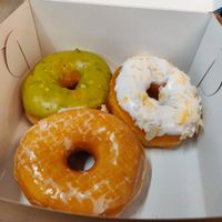 Citrus pistachio, coconut lime and vanilla glazed! at SuzyQ Doughnuts - Hintonburg in Ottawa