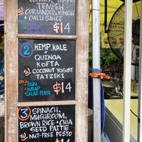 Menu  at Hempburger - Market Stall in Eumundi