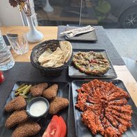 Fafafel, Muhammara, BabaGhanoush  at Abou Tayssir in Tangier