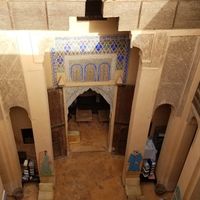 Courtyard seating seen from the roof at Dar Cherifa in Marrakech