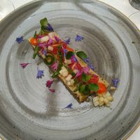 Olive bread and fresh vegetables at De Sonne in Temse