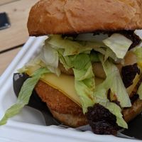 Father Jack burger at Biff's x Brewdog - Dalston in North London