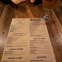 Menu at Biff's x Brewdog - Dalston in North London