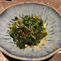 Starter - Vegan Gomq Salat, with avocado, kin oyster mushrooms, yellow radish and passion fruit sauce .   at Südøst Asian Crossover in Oslo