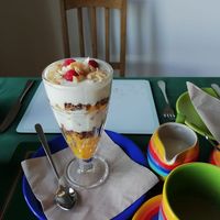 Granola and fresh fruit with yoghurt - delicious! at Kings Reach Self Catering in Lochgilphead