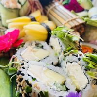 Vegan sushi platter  at Sushimari in Funchal