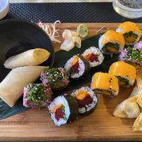 The vegetarian platter made vegan - soooooo tasty! Like a Caribbean/Japanese fusion ❤️ at Sushimari in Funchal