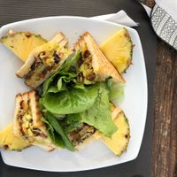 Vegan Club Sandwich at Luno in Santorini