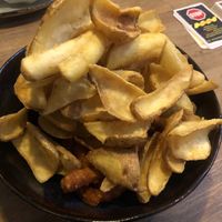 Potato dippers and sweet fries to go   at Round House Burger in Stuttgart