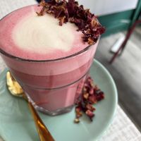 Rose latte  at Rawnchy in Glasgow