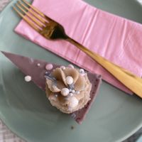 White chocolate abs blueberry cake  at Rawnchy in Glasgow