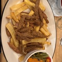 Pommes und Würstchen   at Prana Vegan in Arequipa