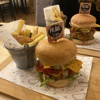 Texas veg chicken burger  at Prana Vegan in Arequipa