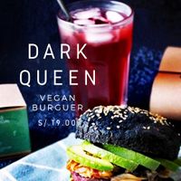 Dark Queen Burguer at Prana Vegan in Arequipa
