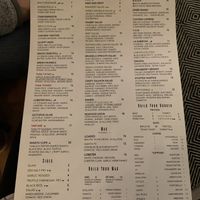 menu at Bash in Ottawa