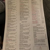menu at Bash in Ottawa