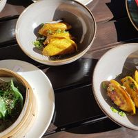 Tofu dumlings (left), sweet curry (middle) and Jaipur (right) at SomeDimSum in Hamburg