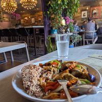 Eggplant and jackfruit saute at Plumeria in Encinitas