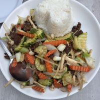 Ginger stir fry   at Plumeria in Encinitas