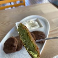 Falafel with vegan yogurt  at Mr.Dumpling in Istanbul