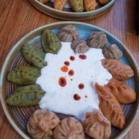 Boiled dumplings (I ordered with the oil sauce on the side and added tiny bit) at Mr.Dumpling in Istanbul