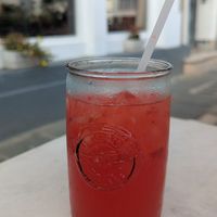 Strawberry lemonade at Cafe Berlin in San Juan