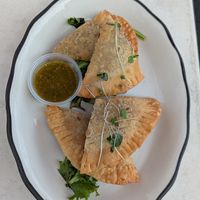 Empanadillas veganas at Cafe Berlin in San Juan
